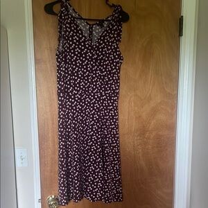 Ann Taylor Factory Purple White Sleeveless Scoop Neck Midi Sundress